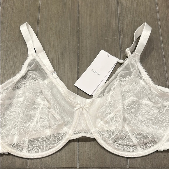 NWT! HSIA White Lace Bra 44D - Picture 2 of 10